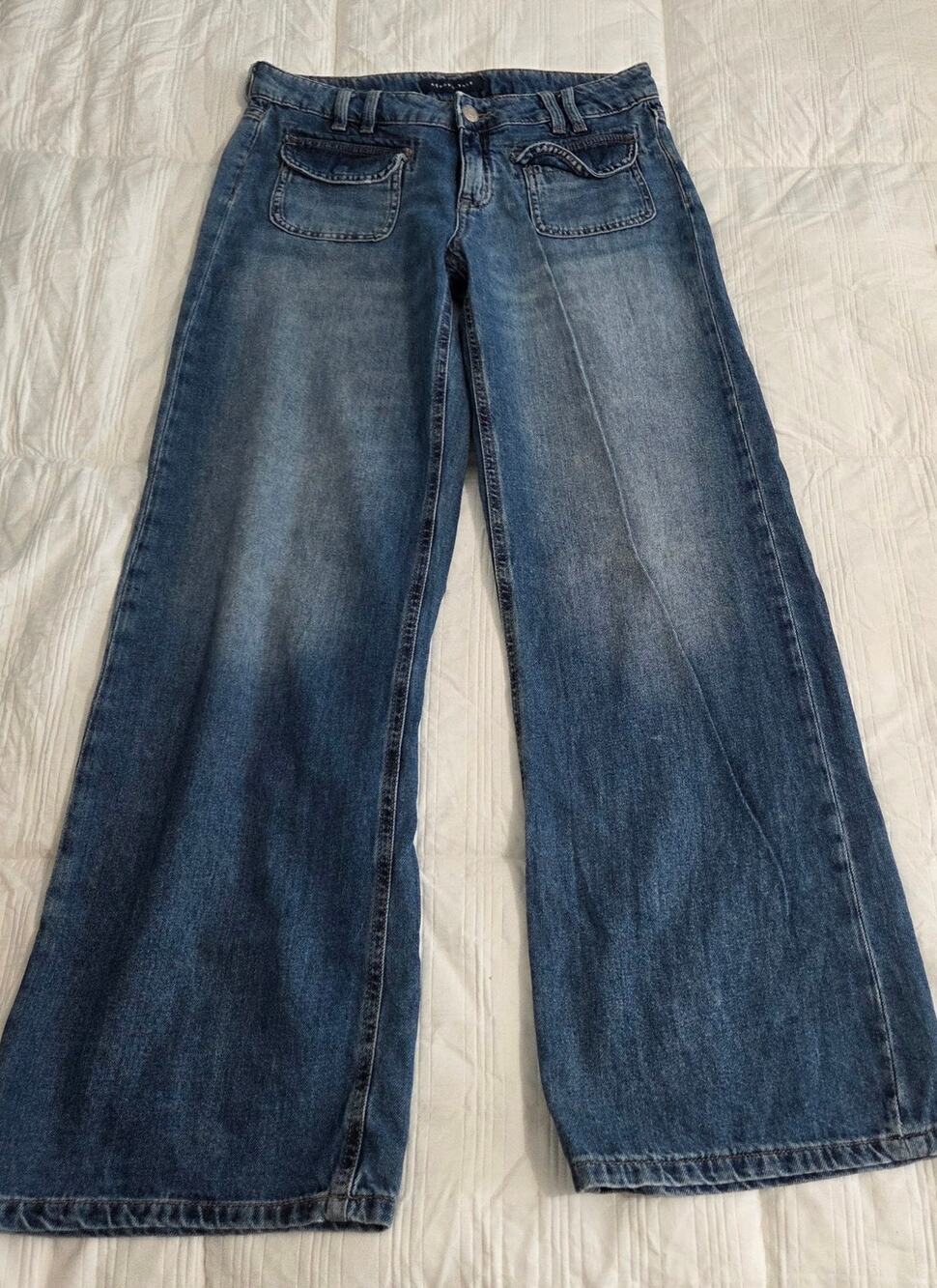 Aeropostale Woman's Low rise Baggy Wide-Leg Front Pockets Jeans Size 2 Reg